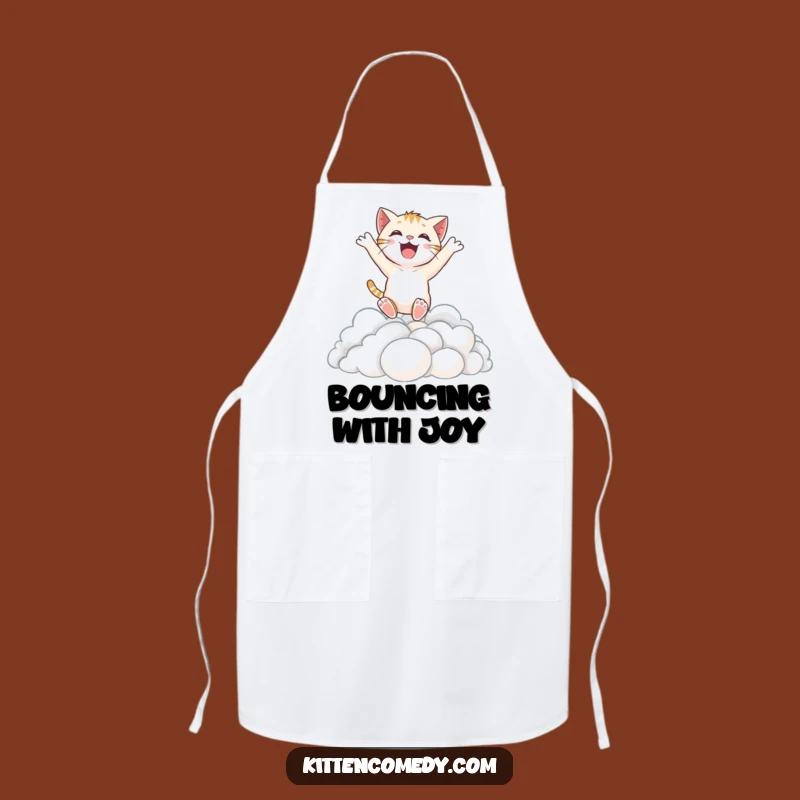 Funny Excited Kitten Apron for Joyful Cooking and Playful Kitchen Fun