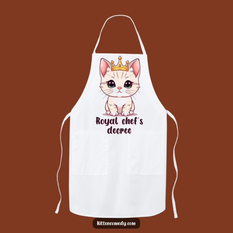 Funny Kawaii Kitten Crown Apron: Cook Like Royalty, Ideal Funny Gift