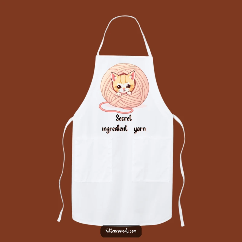 Funny Kitten Hiding Apron: Kitchen Fun with Mischievous Cat Design