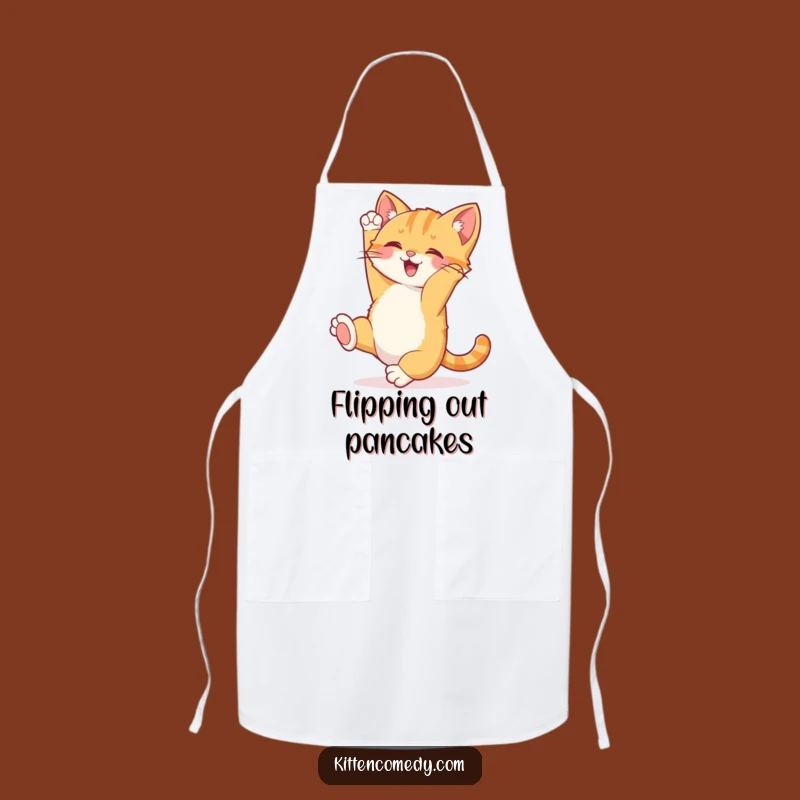Funny Kitten Somersault Apron - Humorous Kitchen Wear for Joyful Cooks