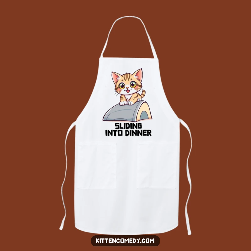 Funny Sliding Kitten Apron - Cook with Zest, A Great Gift!