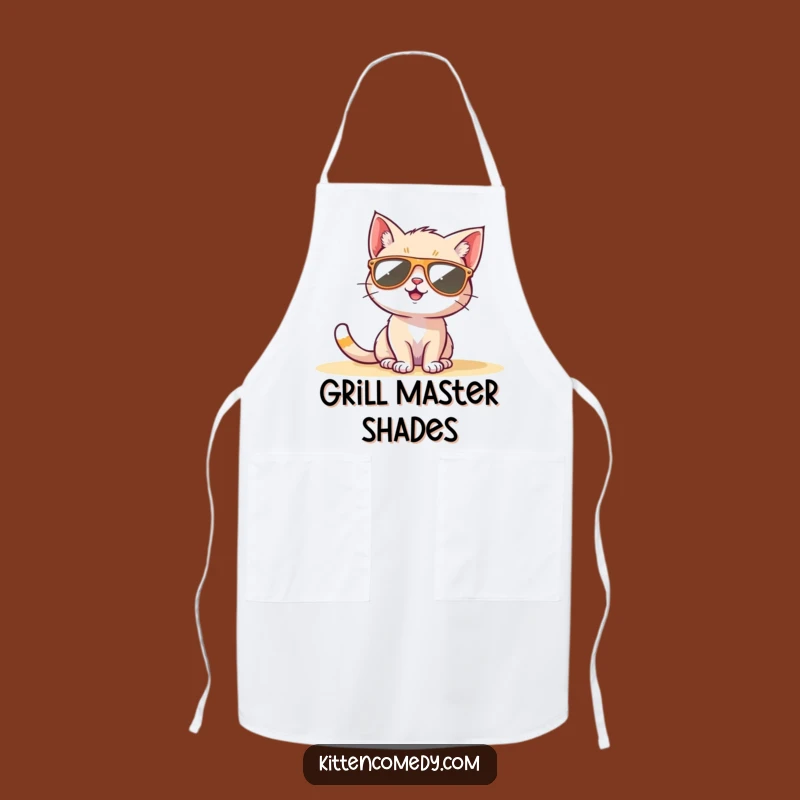 Funny Sunglasses Kitten Apron: Cook with Coolness, Ideal Funny Gift