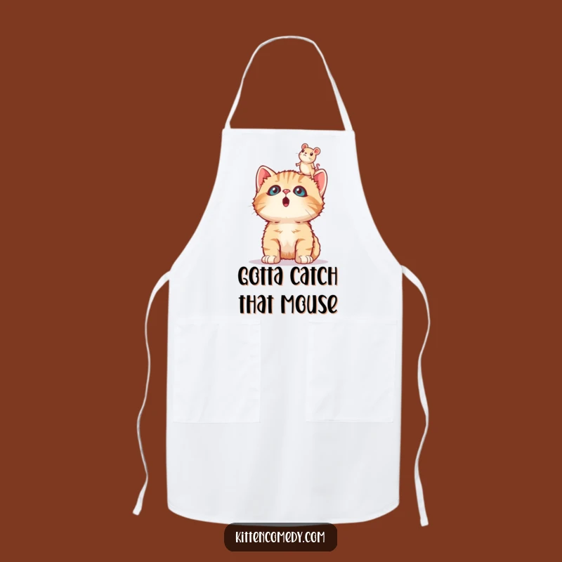 Funny Surprised Kitten Apron, Hilarious Kitchen Wear for Cat Lovers