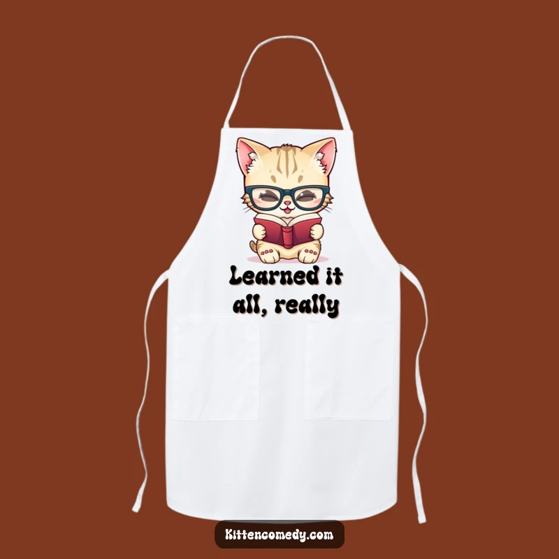 Funny Giggling Kitten Apron for Smart Cooks and Playful Kitchen Sessions