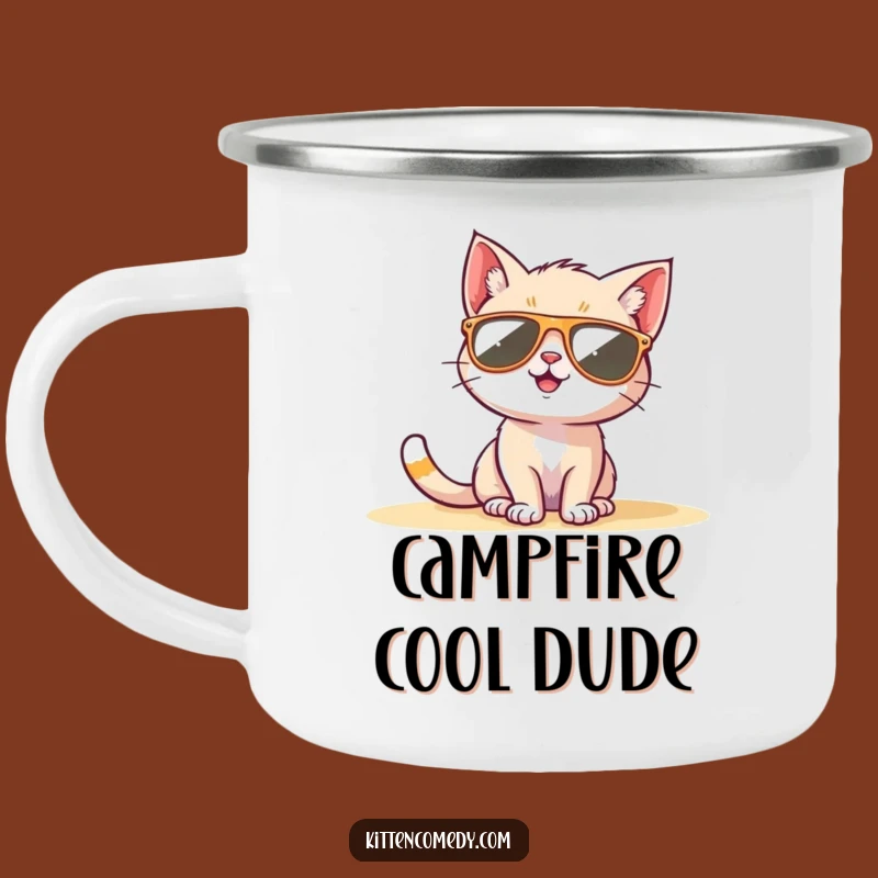 Funny Sunglasses Kitten Camping Mug: Cool Adventures, Great Funny Gift