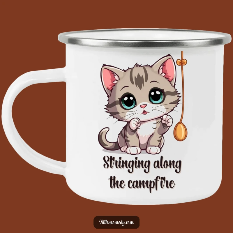 Funny Kitten Adventure String Mug - Engaging Camp Gift