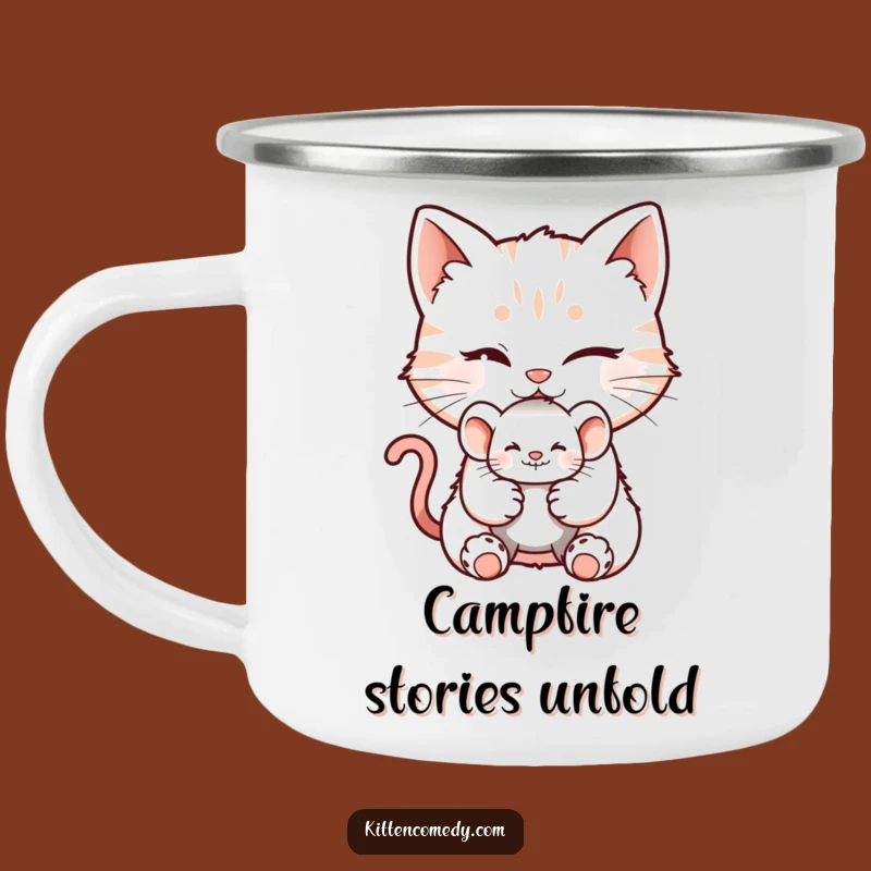 Funny Winking Kitten Camping Mug for Playful Adventures and Mischievous Sips