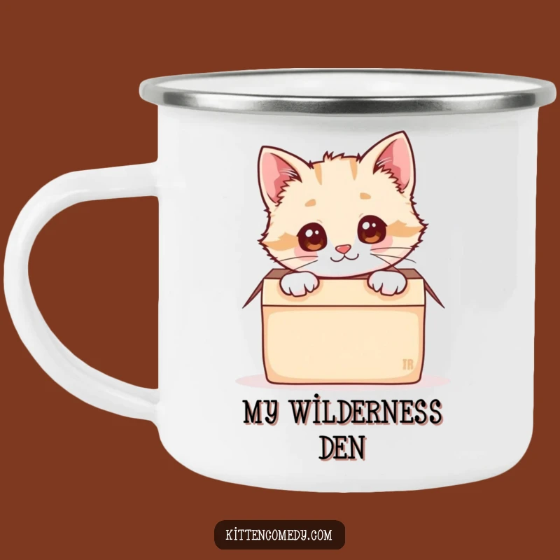 Funny Kawaii Kitten Box Peek Camping Mug: Cozy Adventures Await!