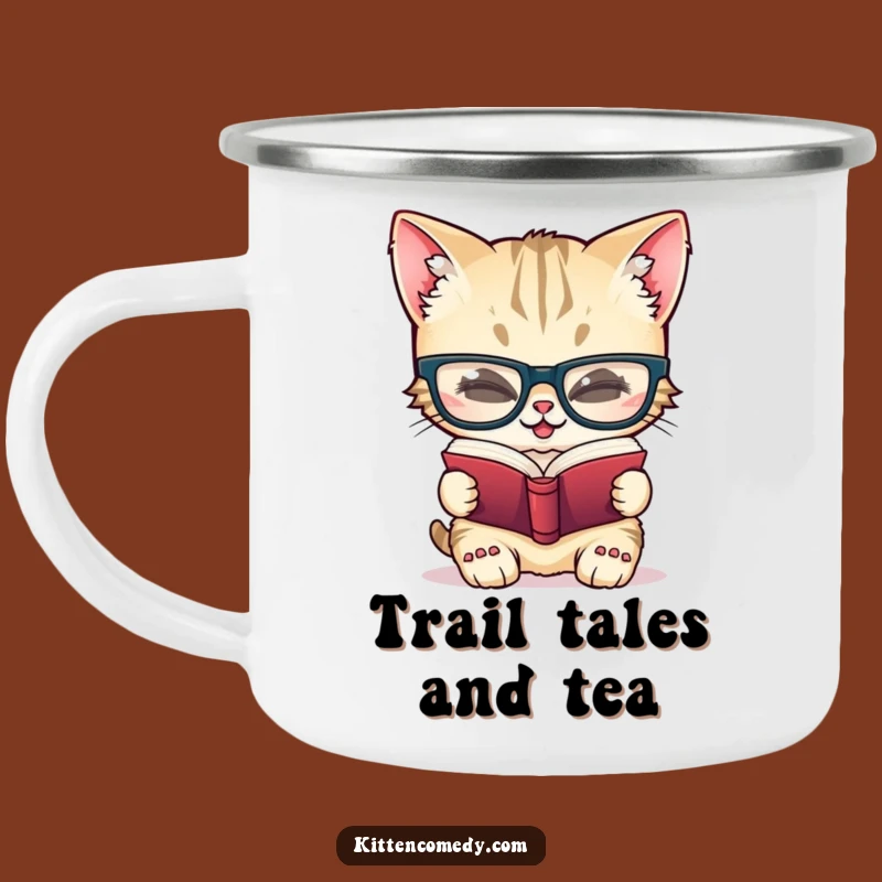 Funny Giggling Kitten Camping Mug for Intellectual Adventures and Warm Sips
