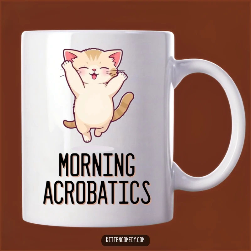 Funny Kawaii Kitten Acrobat Flip Mug - Hilarious and Energetic Gift for Cat Lovers