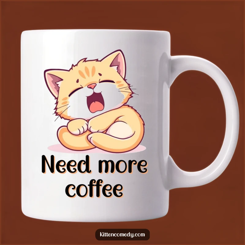 Funny Tired Kitten Sunbeam Mug - Hilarious Sleepy Gift for Cozy Relaxers