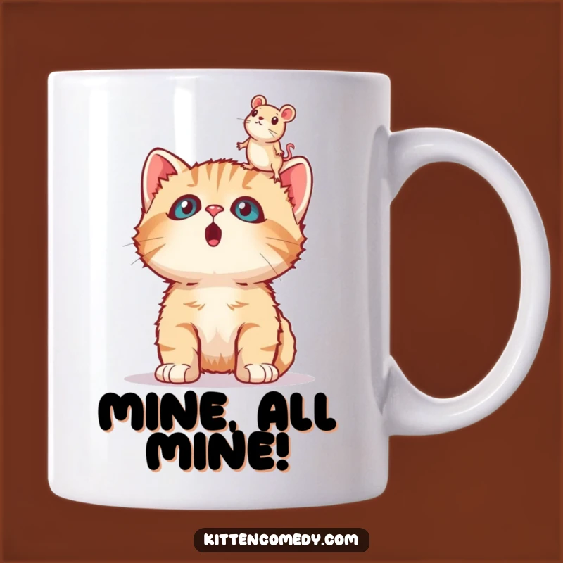 Funny Surprised Kitten Toy Mouse Mug, A Hilarious Gift for Cat Lovers