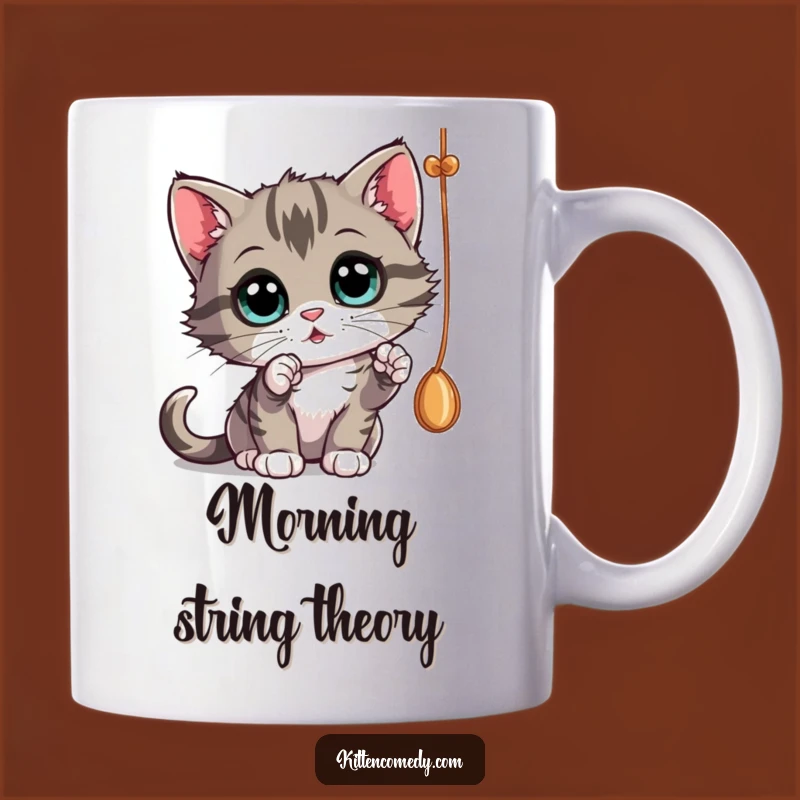 Funny Curious Kitten String Mug - Engaging and Hilarious Gift