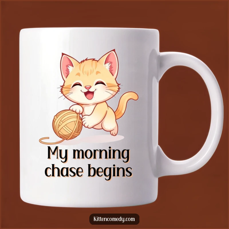 Funny Happy Kitten Yarn Mug - A Playful and Hilarious Gift