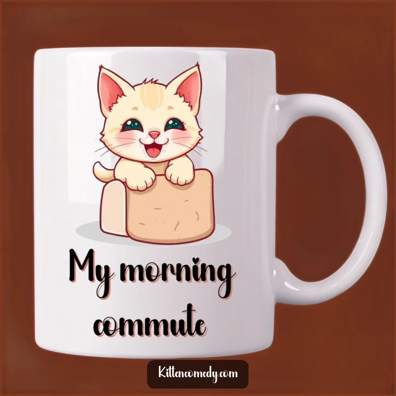 Funny Kawaii Kitten Scratching Post Grin Mug - Hilarious Gift for Playful Felines Fans