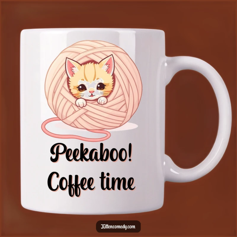 Funny Kitten Hiding Mug: Mischievous Cat Surprise Gift for Sneaky Souls