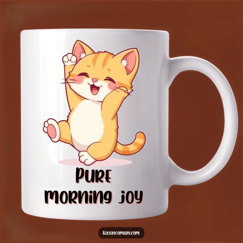 Funny Joyful Kitten Somersault Mug - Hilarious & Energetic Gift for Happy Souls