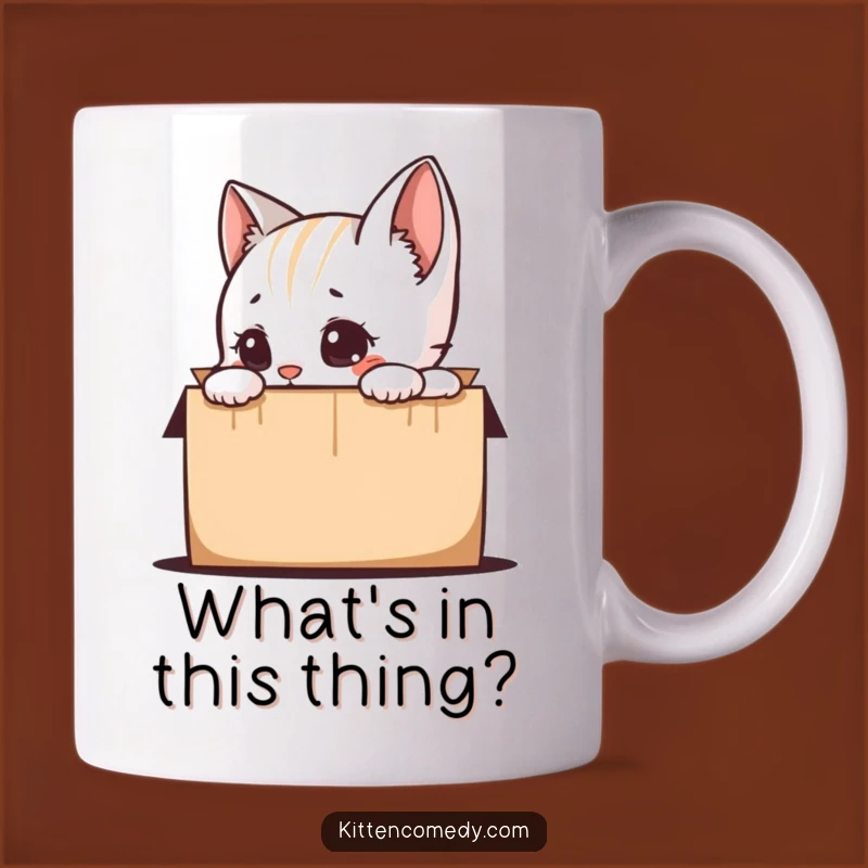 Funny Kitten Peeking in Box Mug - Adorable Cute Cat Lover Gift