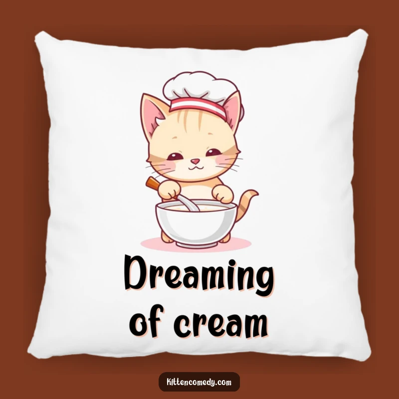 Funny Chef Kitten Pillow: Cute Comfort with a Side of Humor, A Cozy Gift!