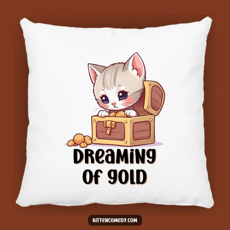 Funny Curious Kitten Treasure Pillow, Cozy Comfort and Whimsical Charm