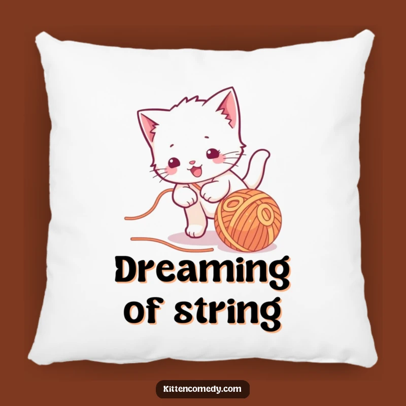Funny Kawaii Kitten Yarn Ball Pillow - Cozy Feline Friend for Playful Comfort Gift