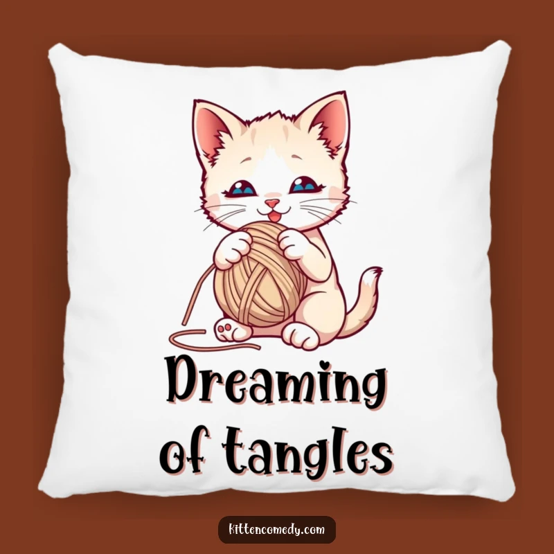 Funny Kitten Yarn Ball Pillow: Cozy Playful Cushion, Hilarious Feline Gift