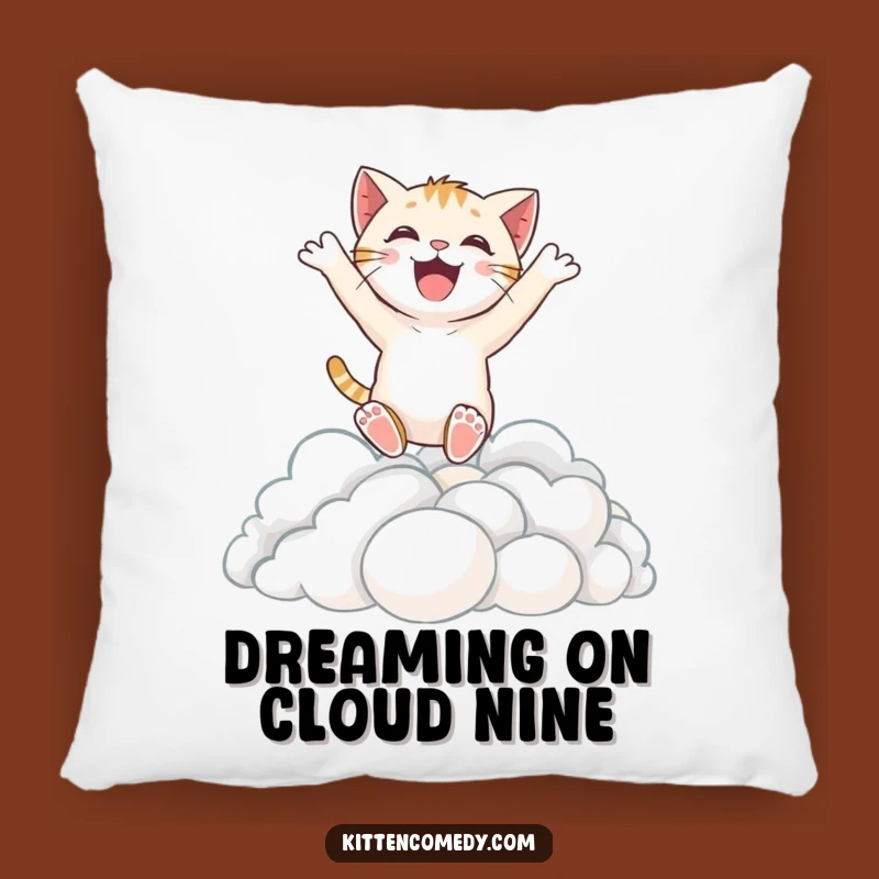 Comforting Funny Excited Kitten Pillow for Cozy Moments and Sweet Dreams