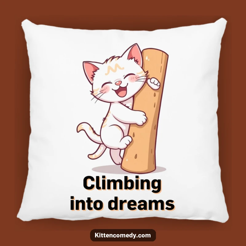 Funny Climbing Kitten Pillow: Cozy Comfort with Playful Feline Energy!