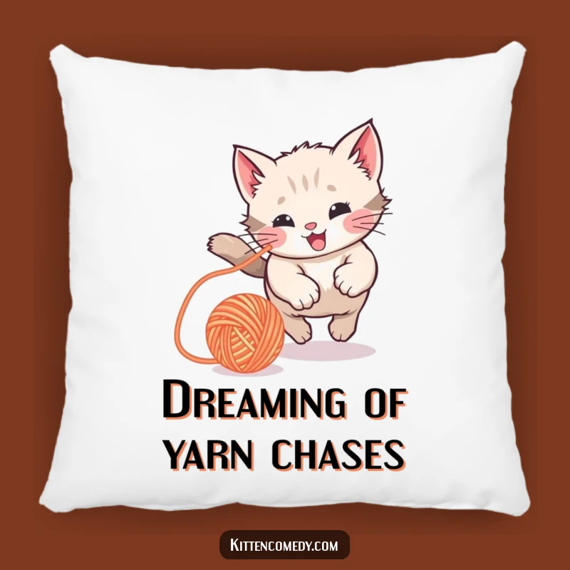Funny Kawaii Kitten Yarn Ball Pillow: Comfy & Playful Decor