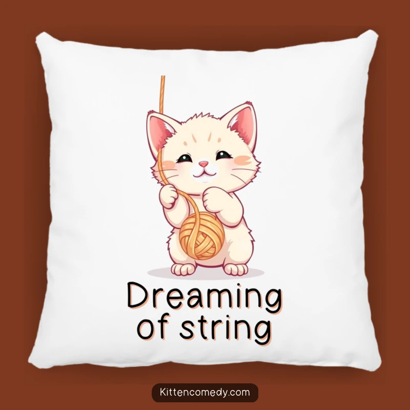 Funny Kawaii Kitten Yarn Ball Pillow - Soft and Playful Decorative Cushion Gift