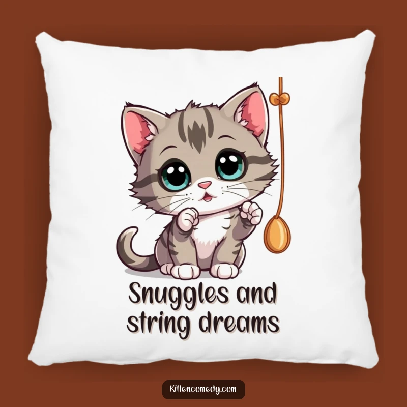 Funny Kitten String Pillow - Comfy and Engaging Decor Gift