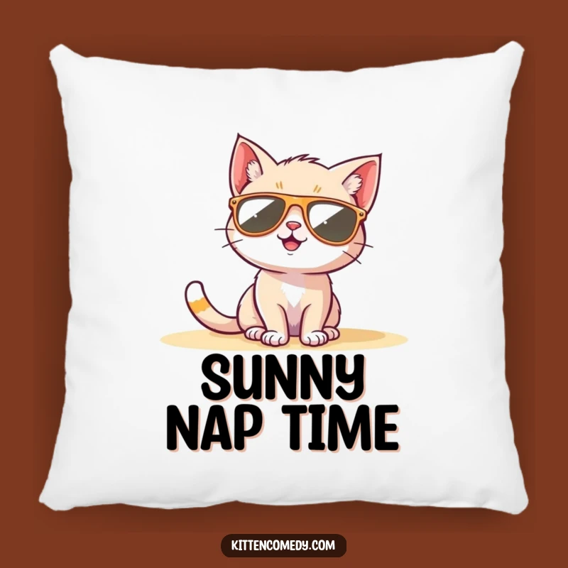 Funny Kitten Sunglasses Pillow: Cozy Chill, Perfect Cuddly Funny Gift