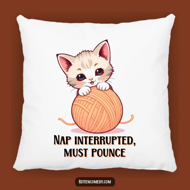 Funny Kitten Yarn Pounce Pillow - Cozy Playfulness, Adorable Gift!