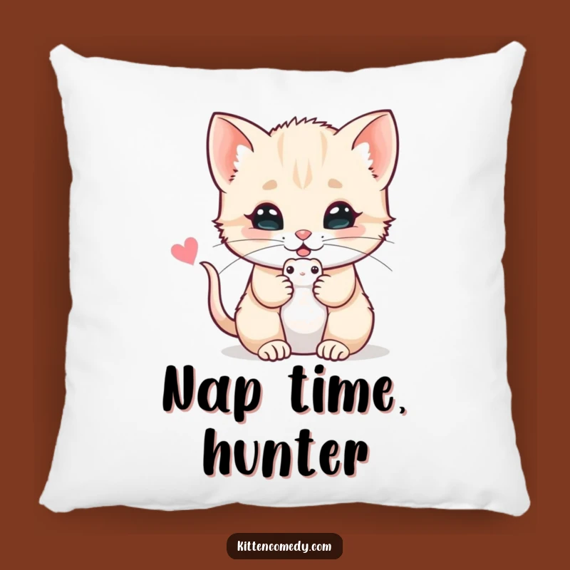 Funny Kitten Mouse Pillow: Cozy Cuddles & Sweet Dreams, Gift!