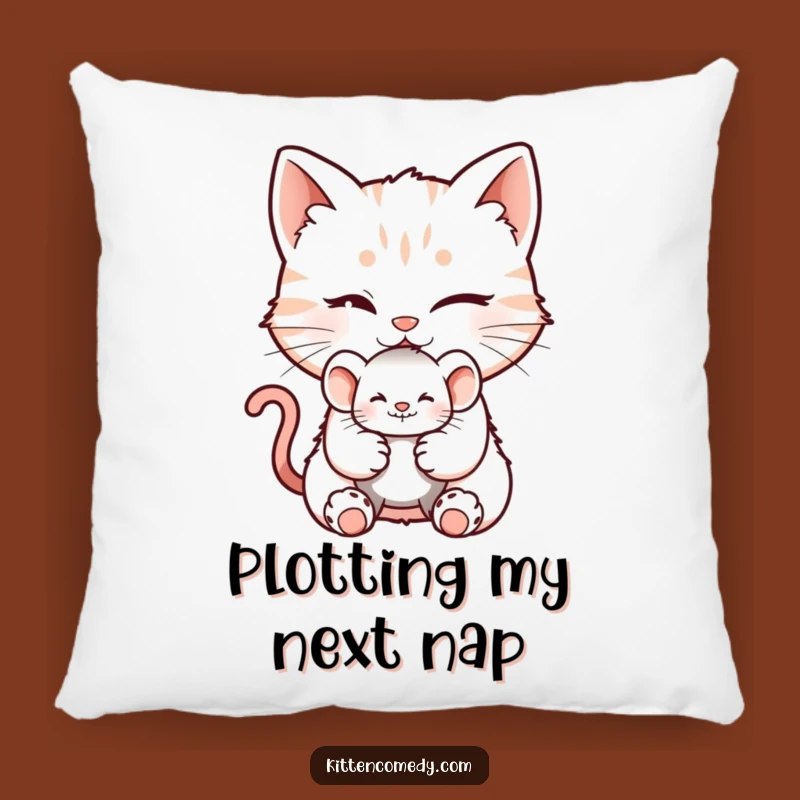 Comforting Funny Winking Kitten Pillow for Playful Decor