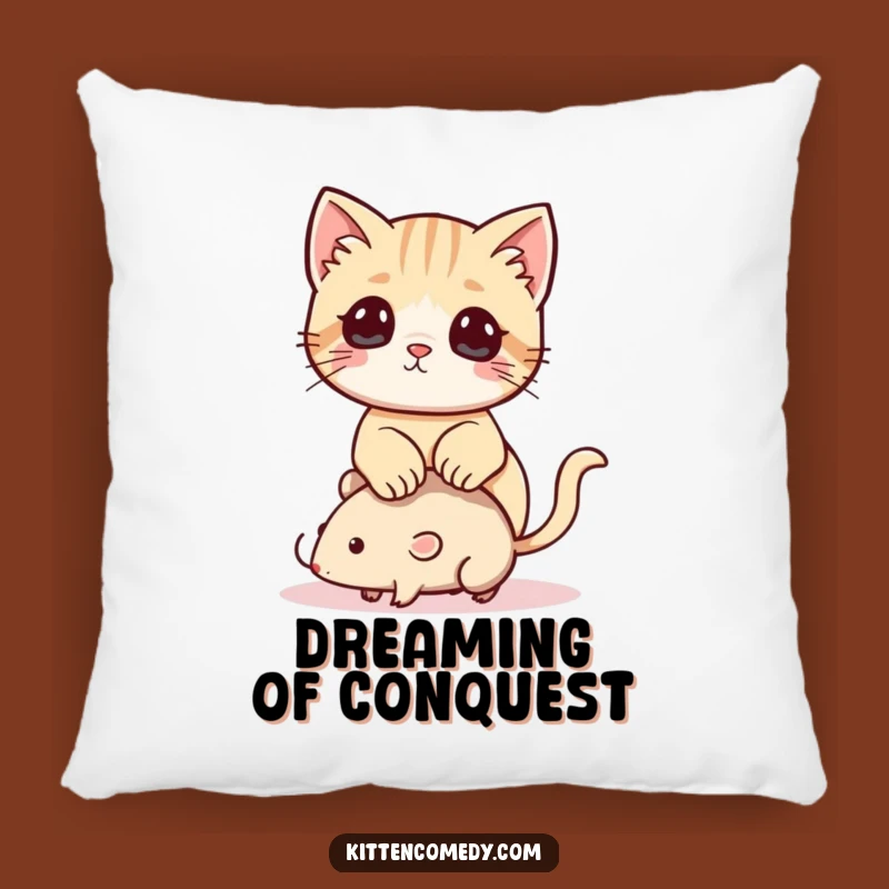Soft Funny Kawaii Kitten Pillow: Playful Cat, Toy Mouse Comfort, Cozy Gift!