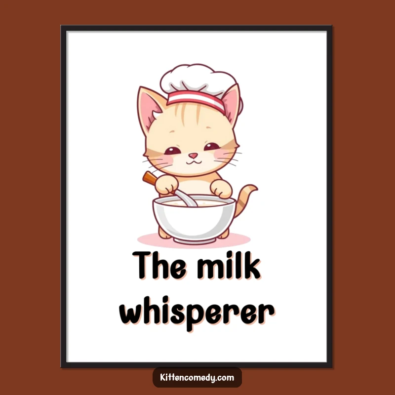 Funny Chef Kitten Digital Art: Instant Laughter for Your Walls, A Fun Gift!