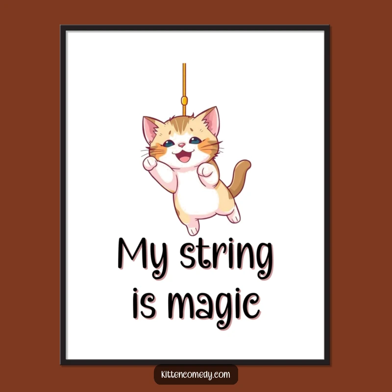 Funny Kitten Pouncing Digital Art: Instant Humorous Cat Decor Download