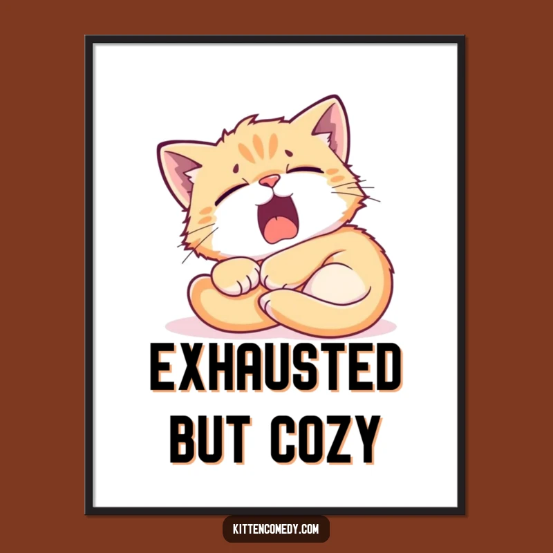 Funny Kitten Sunbeam Digital Print - Instant Cozy Art for Relaxed Spaces