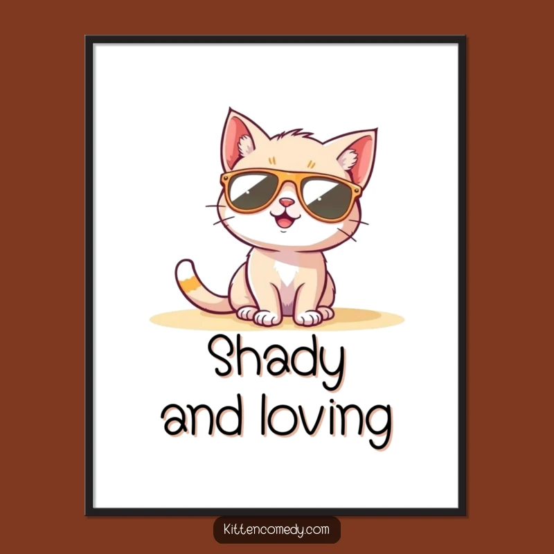 Funny Sunglasses Kitten Digital Print: Cool Wall Art, Perfect Funny Gift