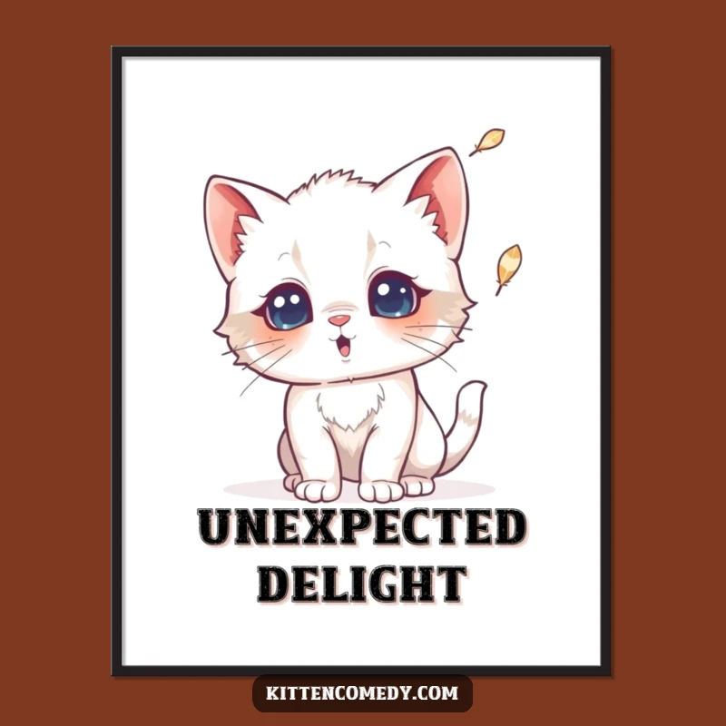 Funny Surprised Kitten Digital Art: Instant Download for Comical Decor!