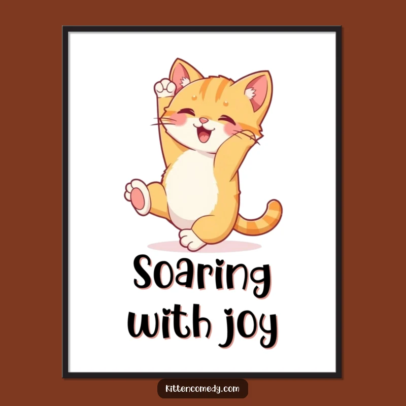 Funny Kitten Somersault Digital Print - Instant Joyful Art for Happy Spaces