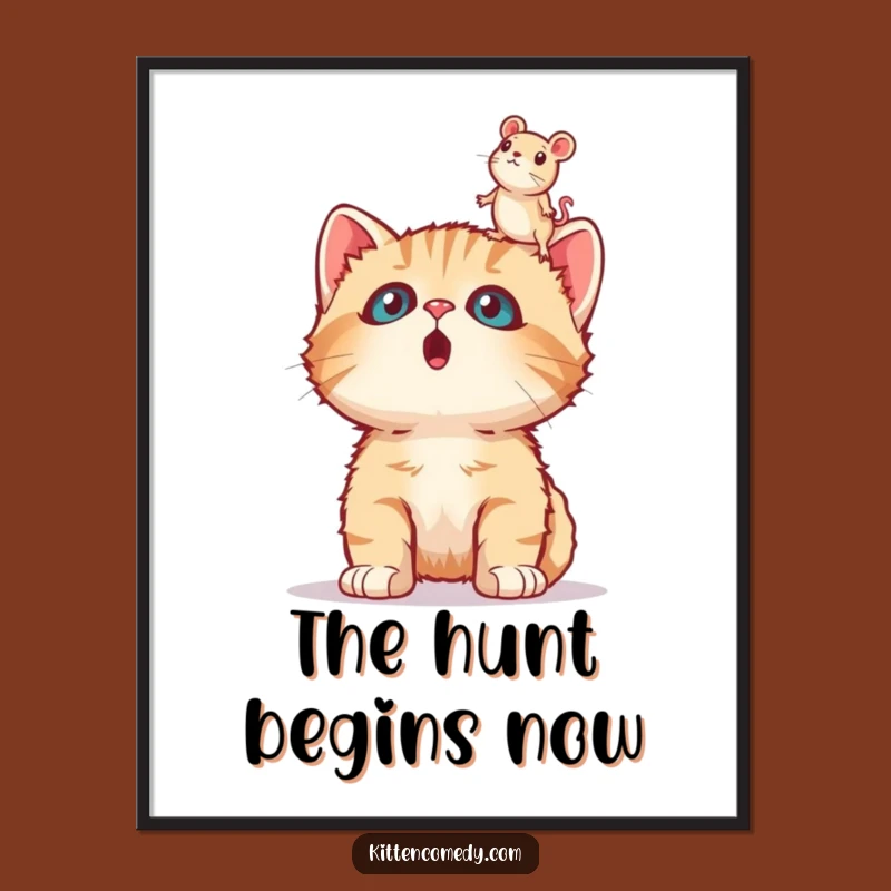 Funny Surprised Kitten Digital Art, Hilarious Decor for Cat Enthusiasts