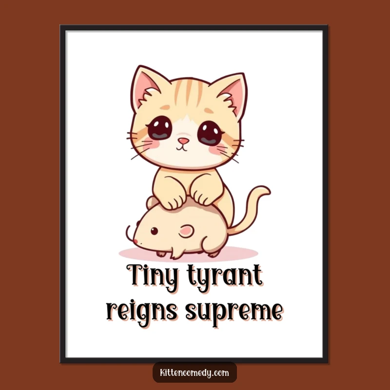 Download Funny Kawaii Kitten Art: Playful Cat & Mouse, Instant Gift!
