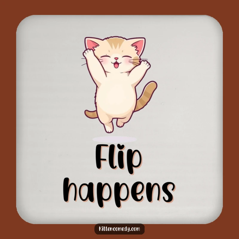Funny Kawaii Kitten Acrobat Flip Coaster Set - Energetic Table Protection Gift