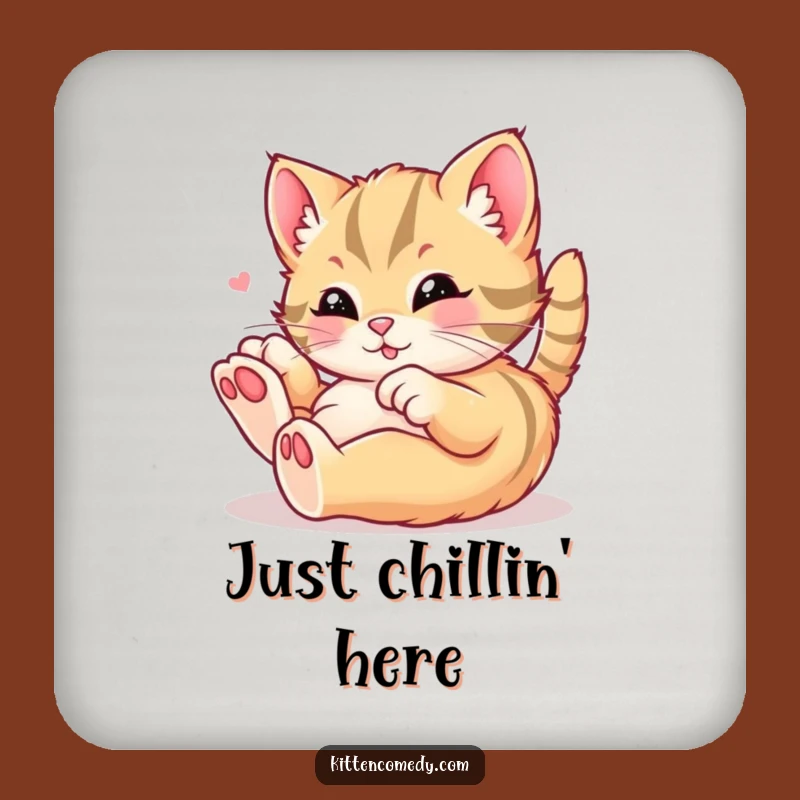Funny Kawaii Kitten Coaster - Playful Delight Protection, Cute Table Gift