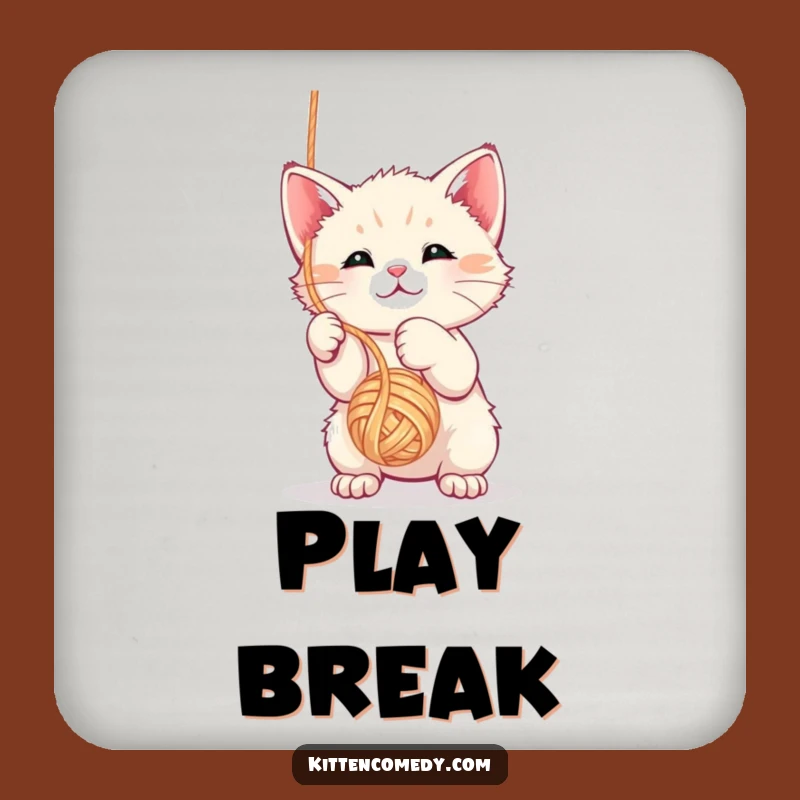 Funny Kawaii Kitten Yarn Ball Coaster Set - Playful Protection for Your Tables