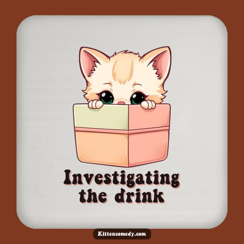 Funny Kitten Gift Box Coasters - Set of Hilarious Protection for Curious Homes