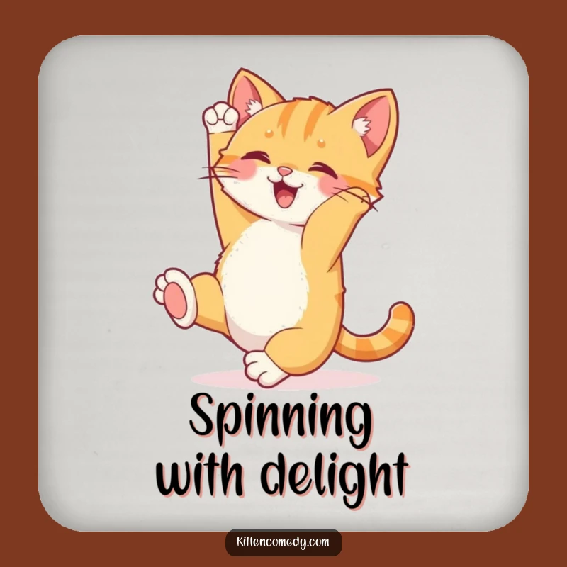 Funny Kitten Somersault Coasters - Set of Hilarious Protection for Joyful Homes