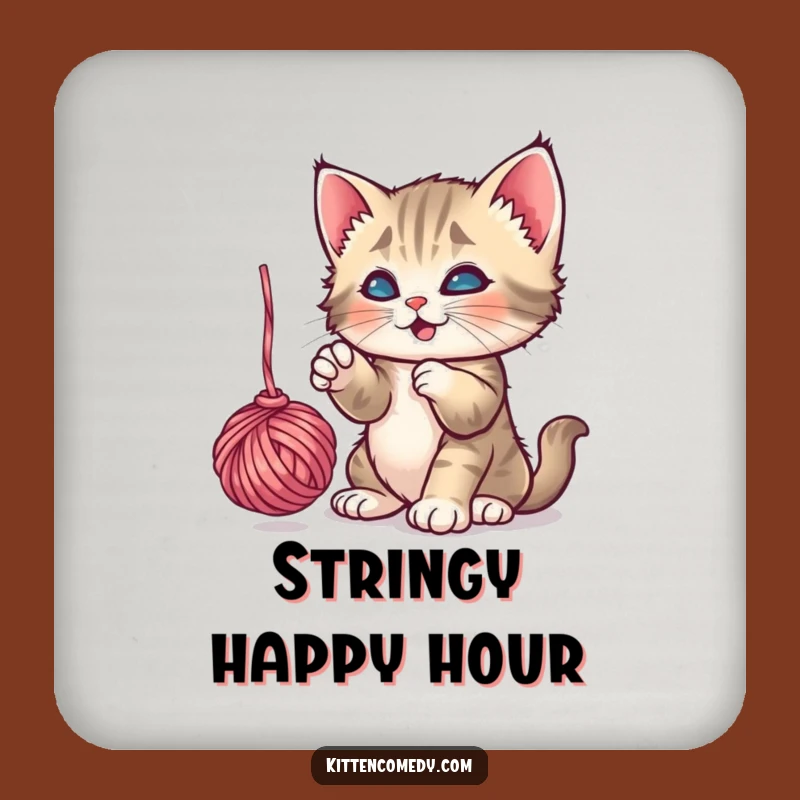 Funny Kitten Yarn Coaster: Protect Surfaces with Playful Style, Awesome Funny Gift